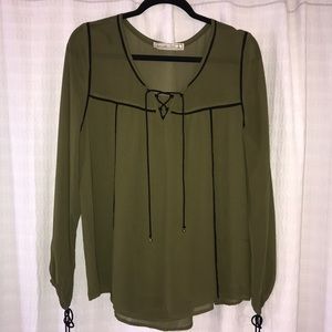 Abercrombie and Fitch Green blouse with detailing